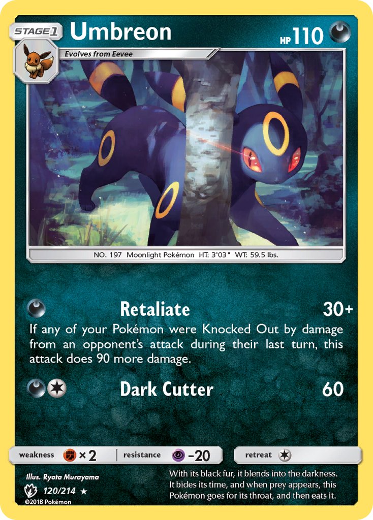 Umbreon (120/214) (Cosmos Holo) (Blister Exclusive) [Sun & Moon: Lost Thunder] | Gam3 Escape