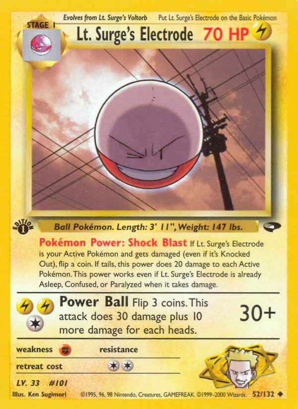 Lt. Surge's Electrode (52/132) [Gym Challenge 1st Edition] | Gam3 Escape