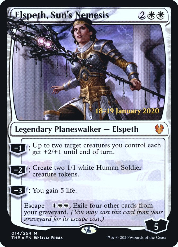 Elspeth, Sun's Nemesis [Theros Beyond Death Prerelease Promos] | Gam3 Escape