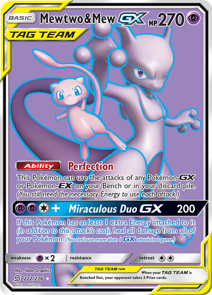 Mewtwo & Mew GX (222/236) [Sun & Moon: Unified Minds] | Gam3 Escape