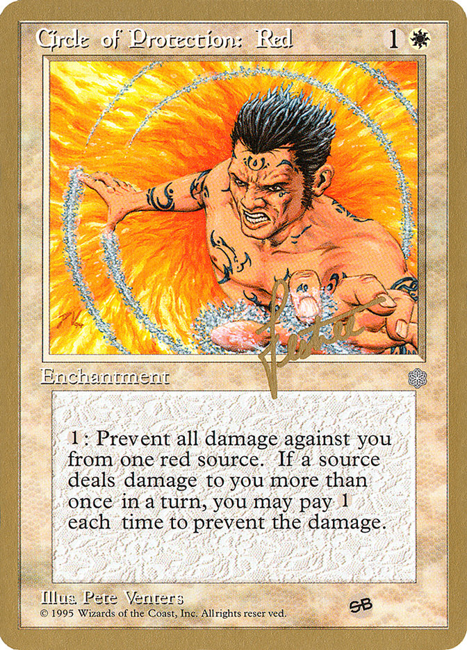 Circle of Protection: Red (Bertrand Lestree) (SB) (ICE) [Pro Tour Collector Set] | Gam3 Escape