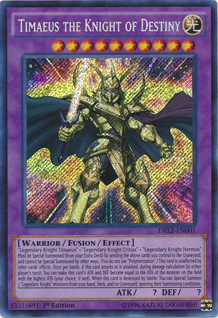 Timaeus the Knight of Destiny [DRL2-EN001] Secret Rare | Gam3 Escape