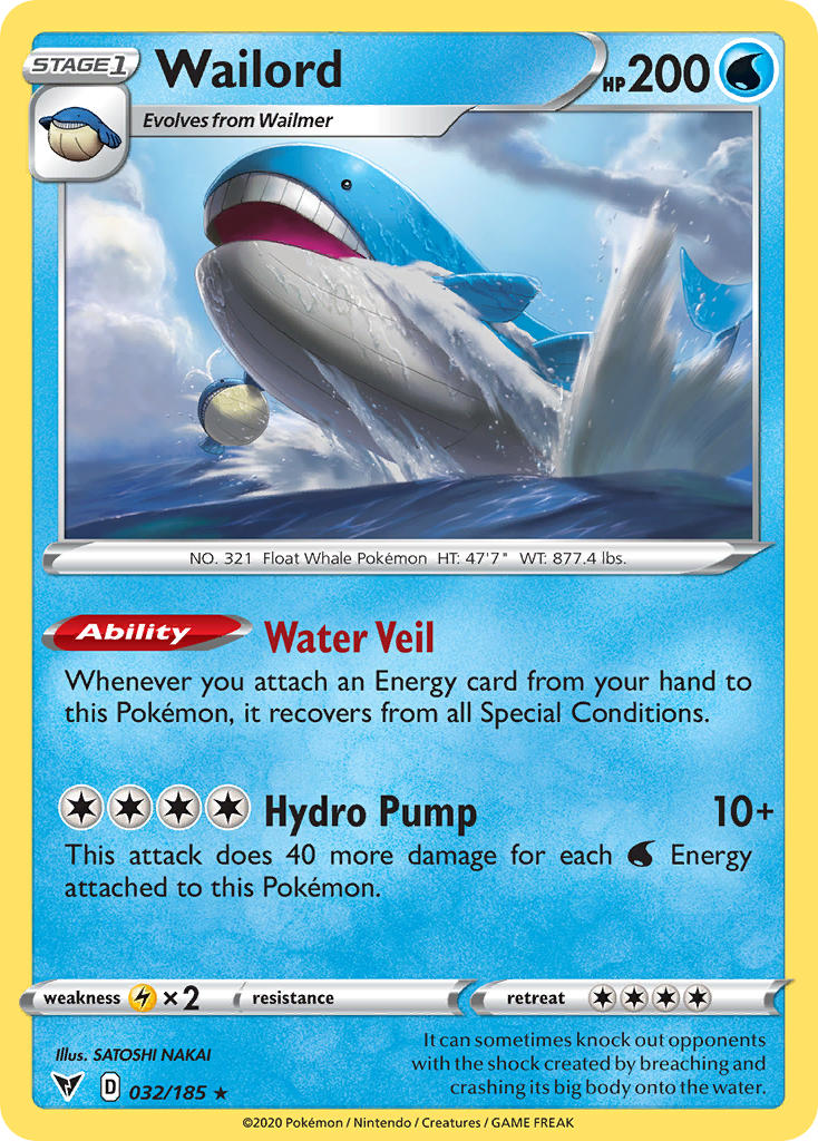 Wailord (032/185) [Sword & Shield: Vivid Voltage] | Gam3 Escape