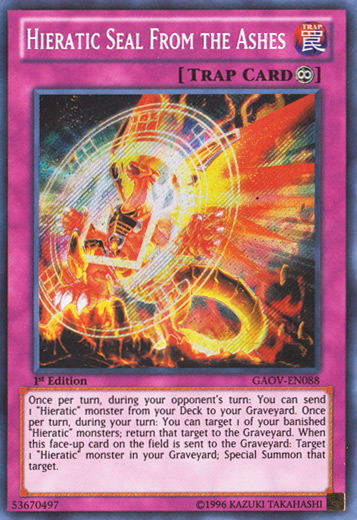 Hieratic Seal From the Ashes [GAOV-EN088] Secret Rare | Gam3 Escape