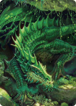 Lurking Green Dragon Art Card [Commander Legends: Battle for Baldur's Gate Art Series] | Gam3 Escape