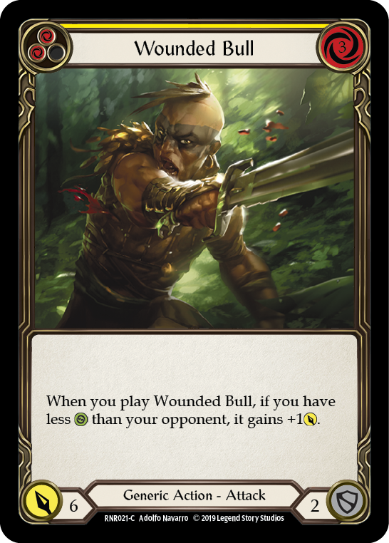Wounded Bull (Yellow) [RNR021-C] (Rhinar Hero Deck)  1st Edition Normal | Gam3 Escape