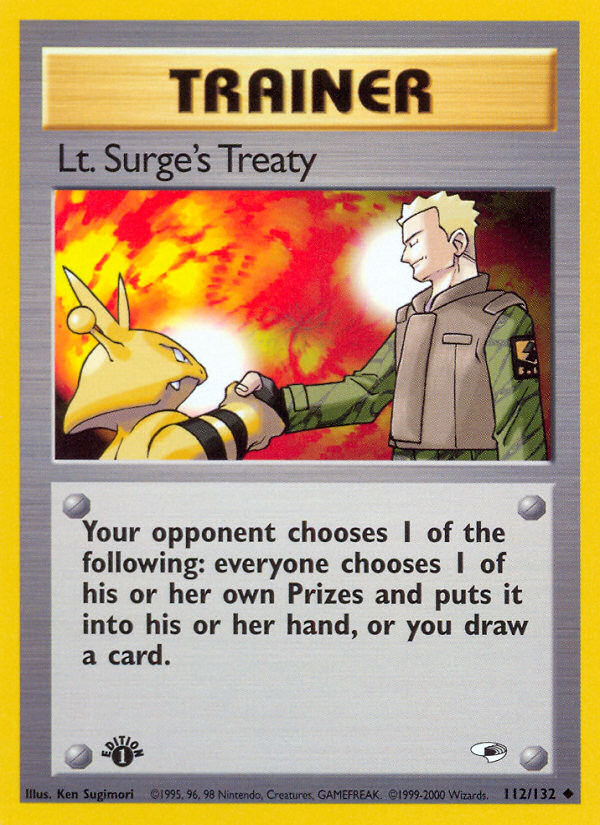 Lt. Surge's Treaty (112/132) [Gym Heroes 1st Edition] | Gam3 Escape