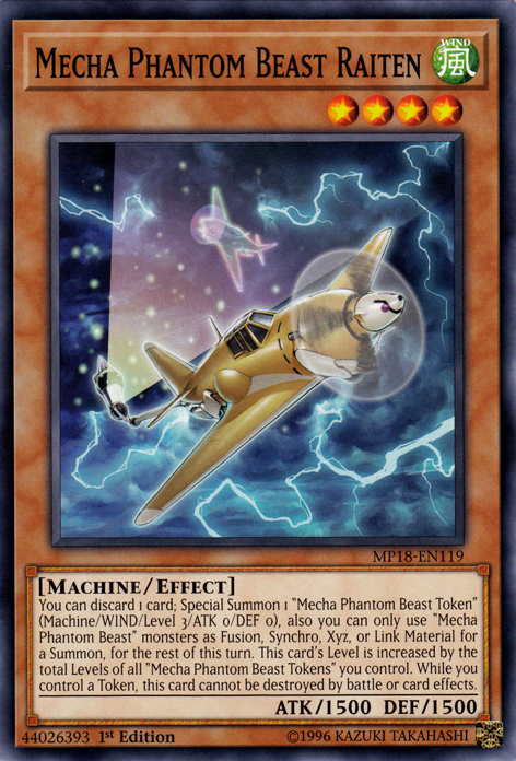 Mecha Phantom Beast Raiten [MP18-EN119] Common | Gam3 Escape