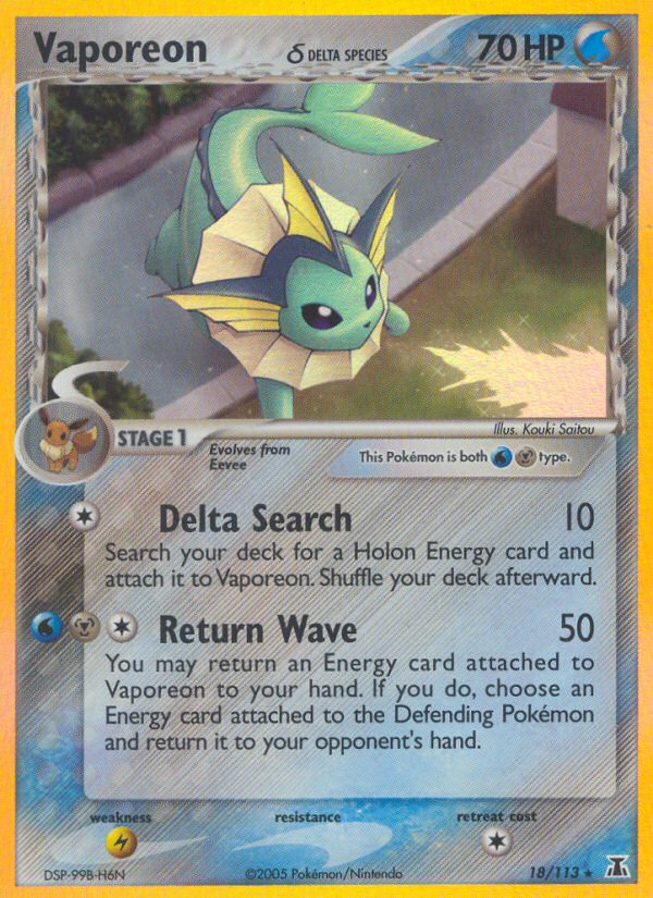 Vaporeon (18/113) (Delta Species) [EX: Delta Species] | Gam3 Escape