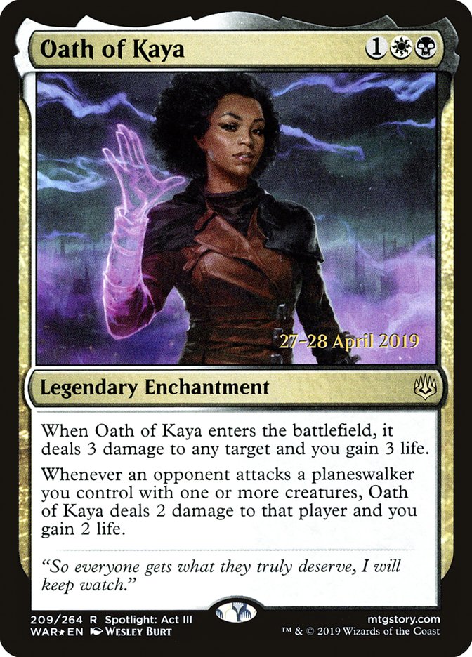 Oath of Kaya  [War of the Spark Prerelease Promos] | Gam3 Escape