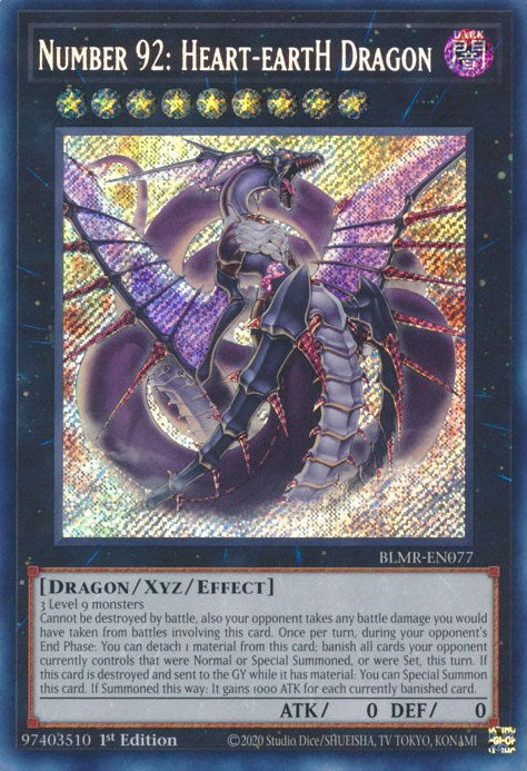 Number 92: Heart-eartH Dragon [BLMR-EN077] Secret Rare | Gam3 Escape