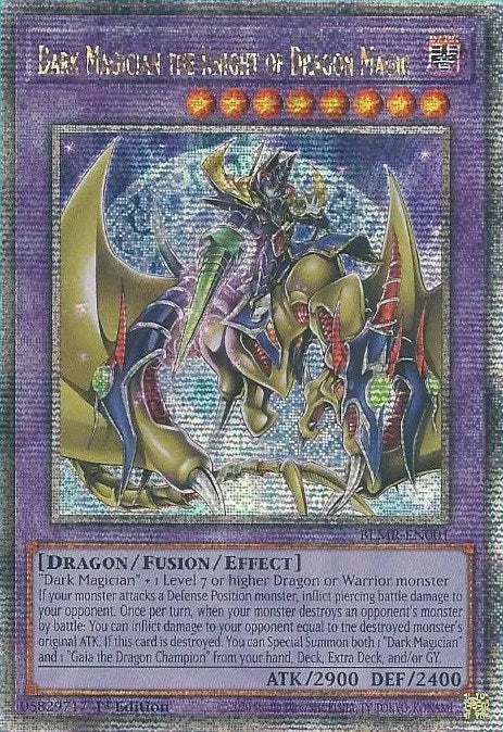 Dark Magician the Knight of Dragon Magic [BLMR-EN001] Quarter Century Secret Rare | Gam3 Escape