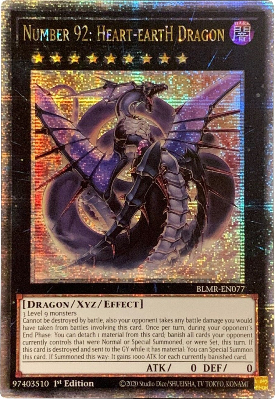 Number 92: Heart-eartH Dragon [BLMR-EN077] Quarter Century Secret Rare | Gam3 Escape