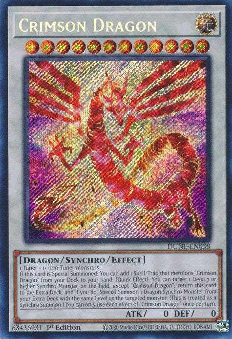 Crimson Dragon [DUNE-EN038] Secret Rare | Gam3 Escape