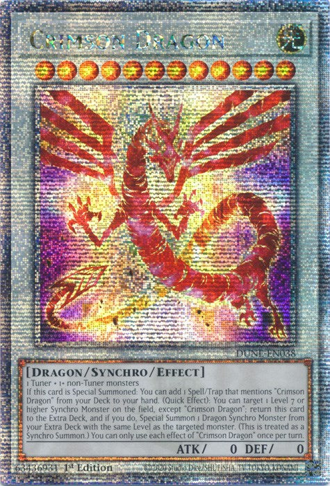 Crimson Dragon [DUNE-EN038] Quarter Century Secret Rare | Gam3 Escape