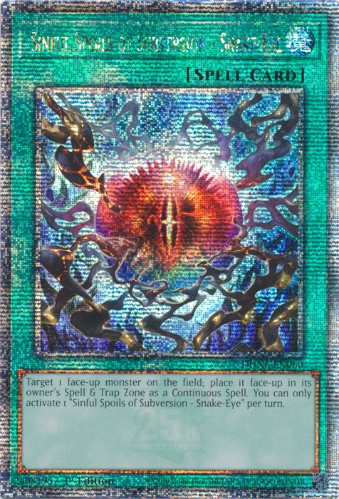 Sinful Spoils of Subversion - Snake-Eye [DUNE-EN060] Quarter Century Secret Rare | Gam3 Escape