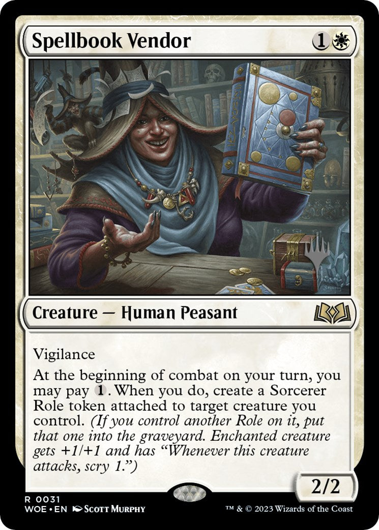 Spellbook Vendor (Promo Pack) [Wilds of Eldraine Promos] | Gam3 Escape