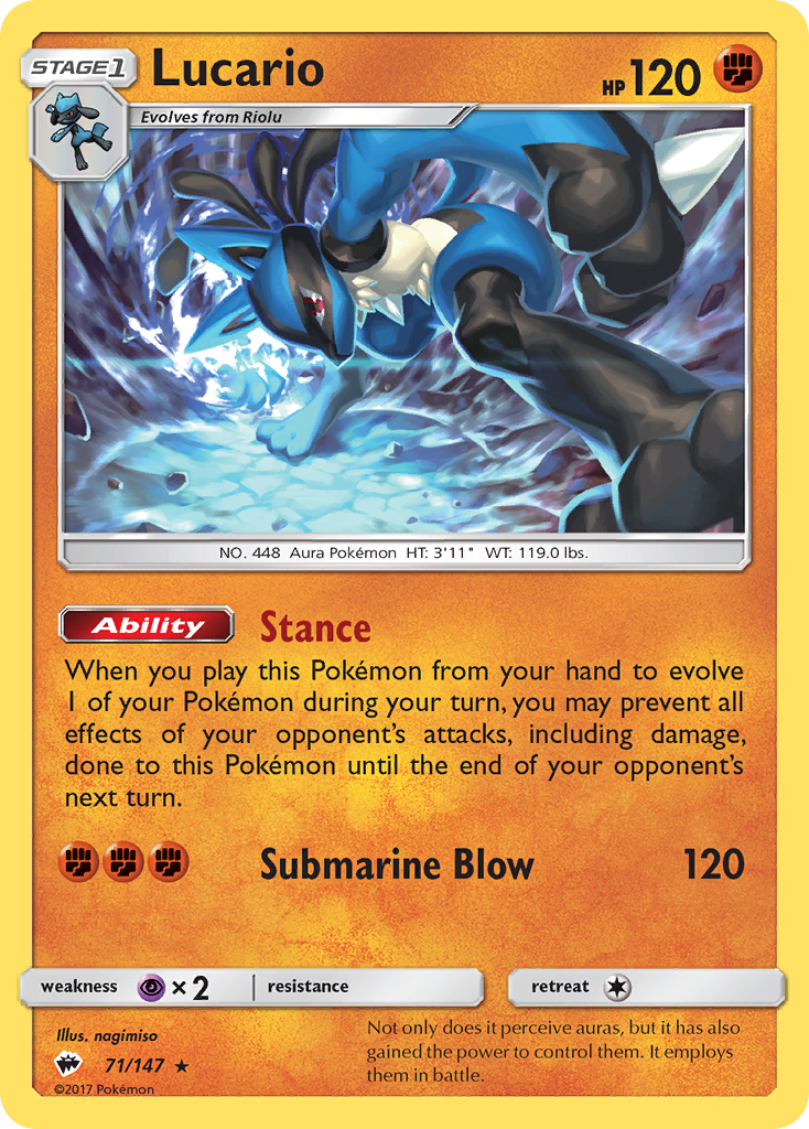 Lucario (71/147) [Sun & Moon: Burning Shadows] | Gam3 Escape