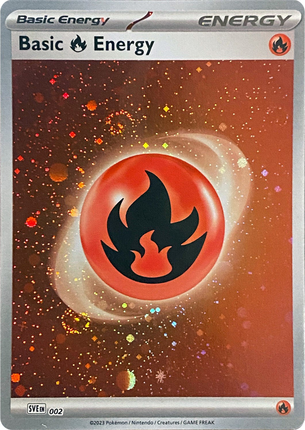 Basic Fire Energy (002) (Cosmos Holo) [Scarlet & Violet: Base Set] | Gam3 Escape