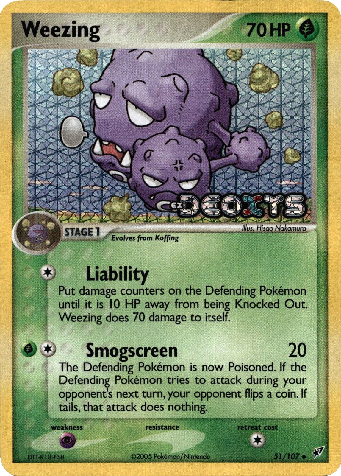 Weezing (51/107) (Stamped) [EX: Deoxys] | Gam3 Escape