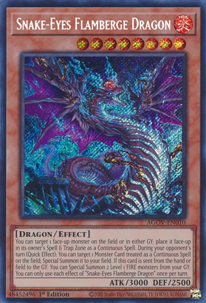 Snake-Eyes Flamberge Dragon [AGOV-EN010] Secret Rare | Gam3 Escape