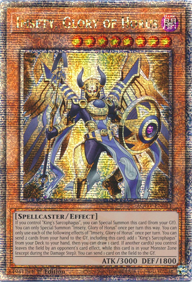 Imsety, Glory of Horus (Quarter Century Secret Rare) [AGOV-EN011] Quarter Century Secret Rare | Gam3 Escape