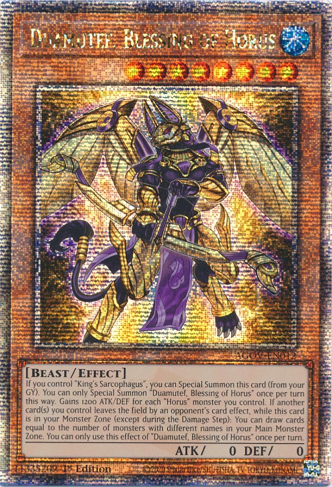 Duamutef, Blessing of Horus (Quarter Century Secret Rare) [AGOV-EN012] Quarter Century Secret Rare | Gam3 Escape