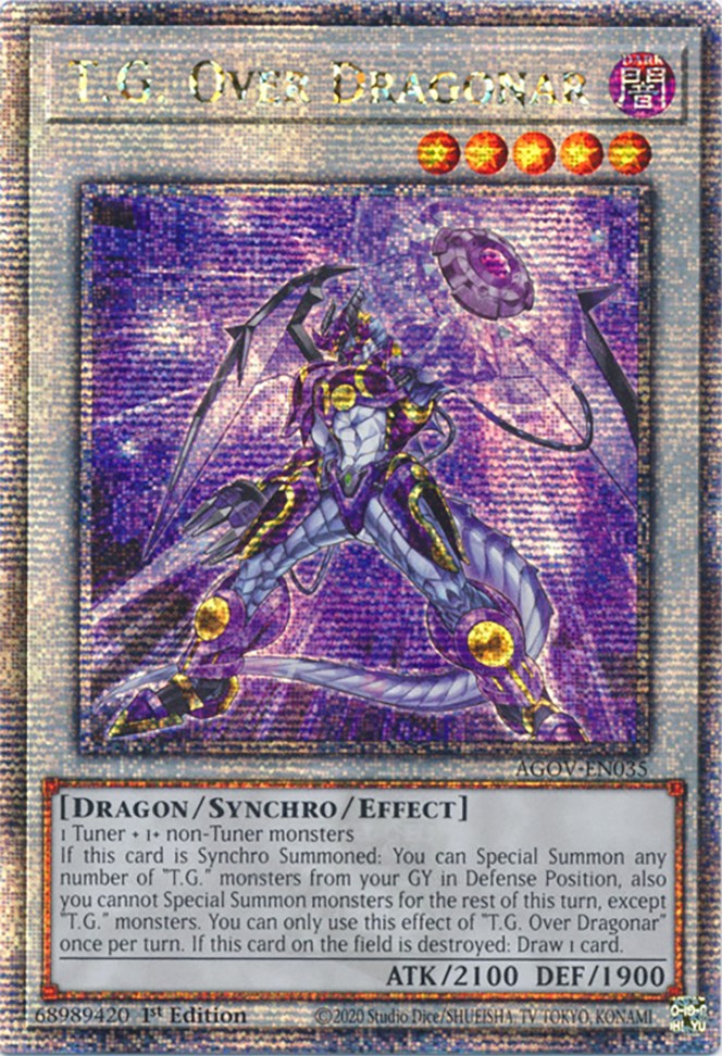 T.G. Over Dragonar (Quarter Century Secret Rare) [AGOV-EN035] Quarter Century Secret Rare | Gam3 Escape