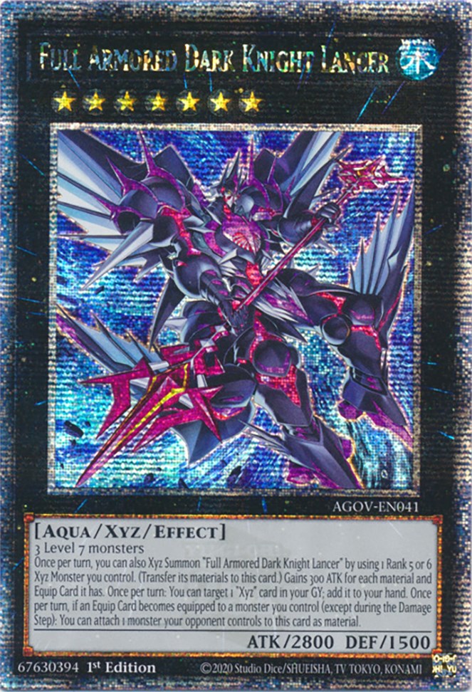 Full Armored Dark Knight Lancer (Quarter Century Secret Rare) [AGOV-EN041] Quarter Century Secret Rare | Gam3 Escape