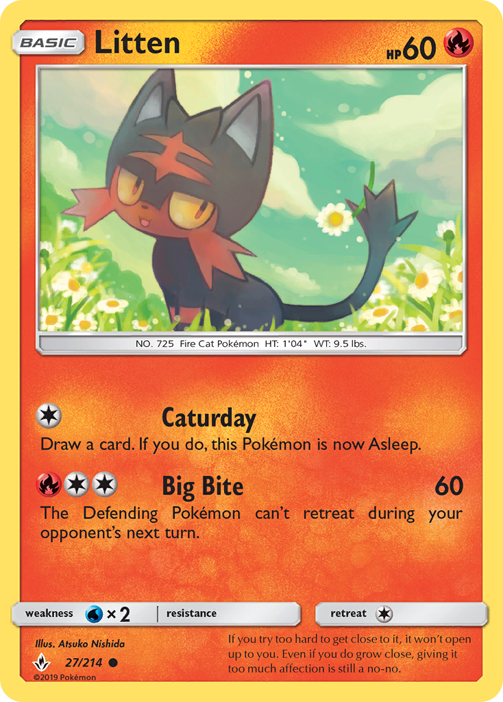 Litten (27/214) [Sun & Moon: Unbroken Bonds] | Gam3 Escape