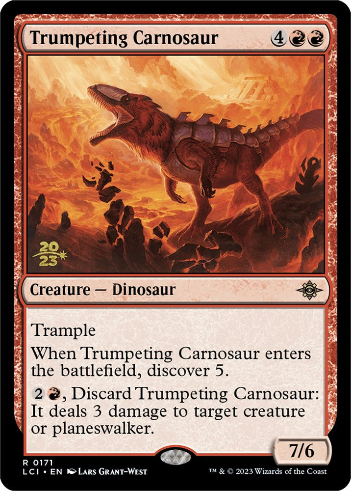 Trumpeting Carnosaur [The Lost Caverns of Ixalan Prerelease Cards] | Gam3 Escape