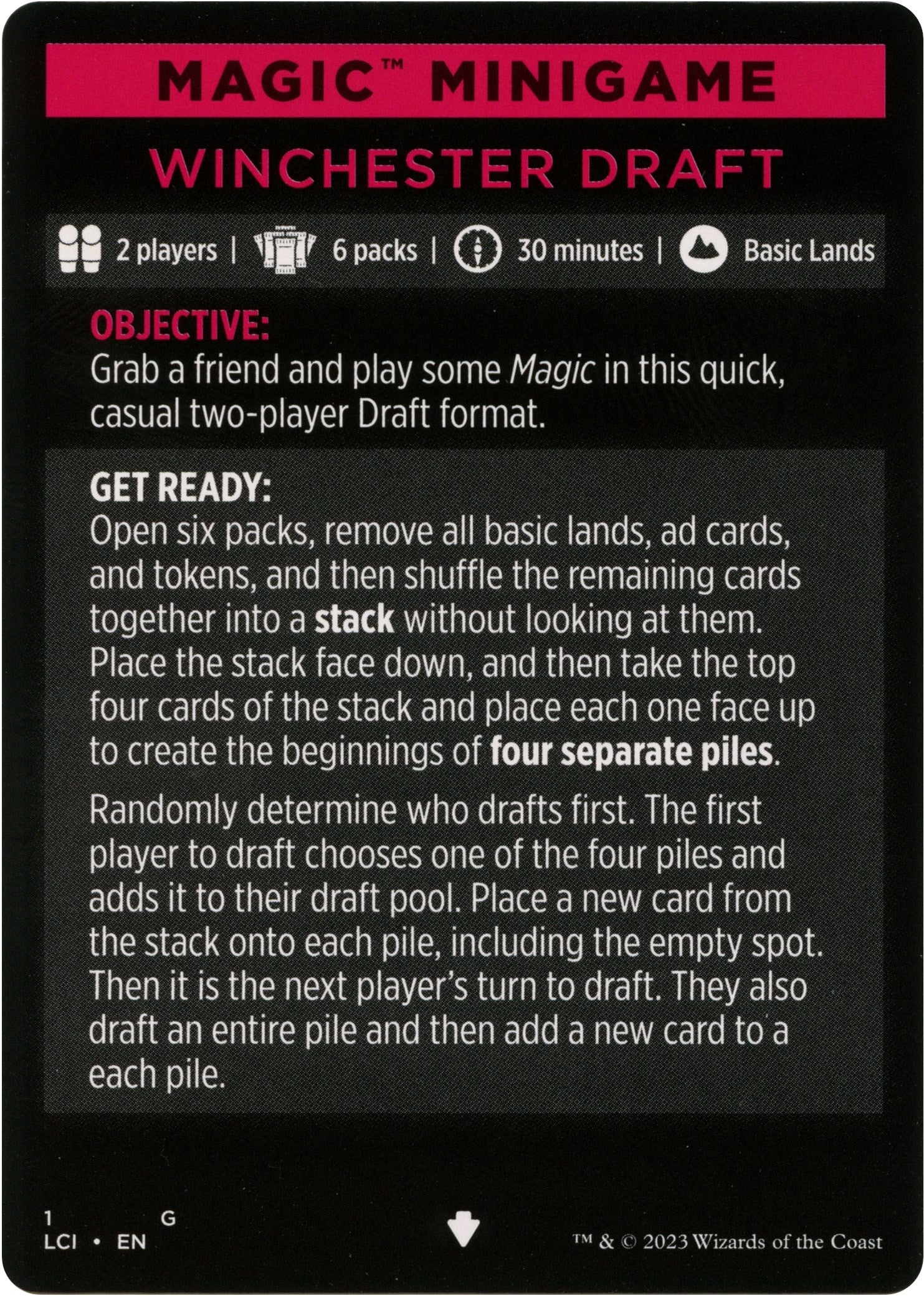 Winchester Draft (Magic Minigame) [The Lost Caverns of Ixalan Minigame] | Gam3 Escape