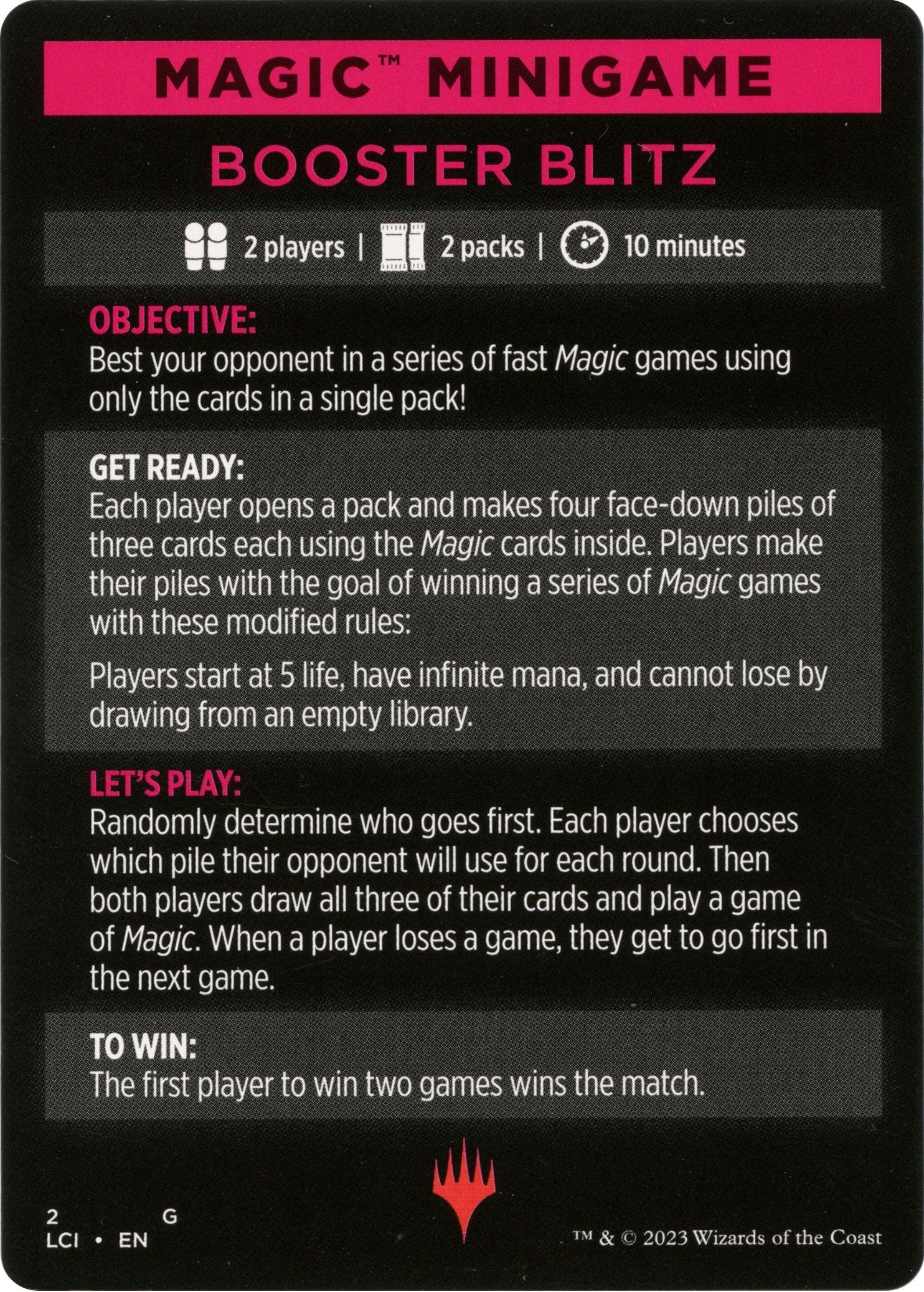 Booster Blitz (Magic Minigame) [The Lost Caverns of Ixalan Minigame] | Gam3 Escape