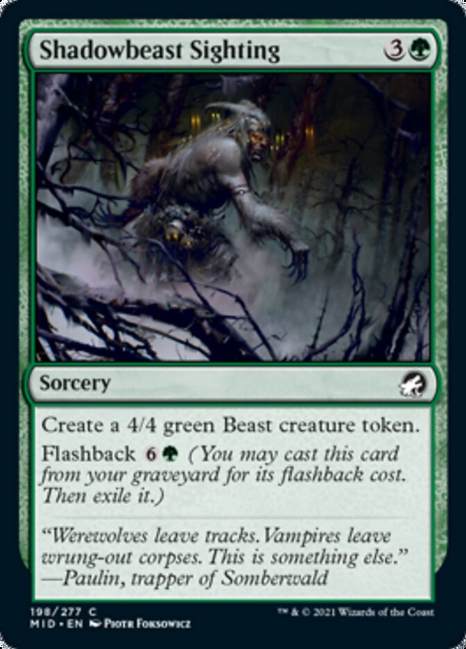 Shadowbeast Sighting [Innistrad: Midnight Hunt] | Gam3 Escape