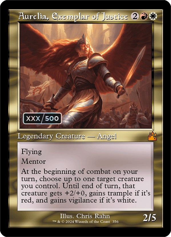 Aurelia, Exemplar of Justice (Retro) (Serialized) [Ravnica Remastered] | Gam3 Escape