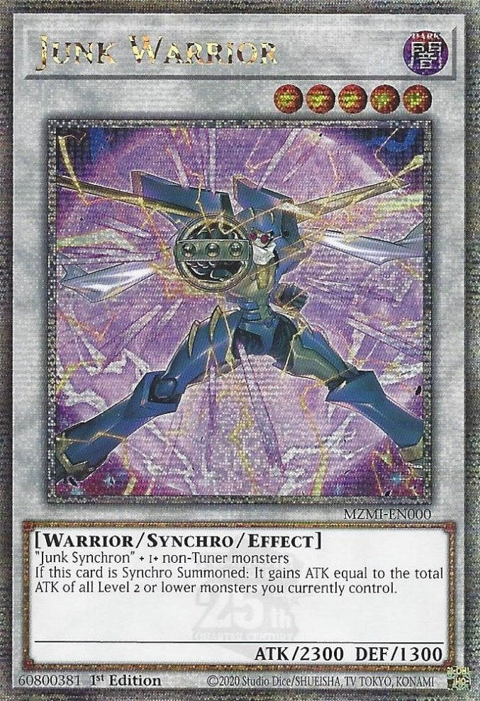 Junk Warrior (Quarter Century Secret Rare) [MZMI-EN000] Quarter Century Secret Rare | Gam3 Escape