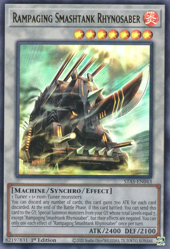 Rampaging Smashtank Rhynosaber [STAS-EN043] Ultra Rare | Gam3 Escape