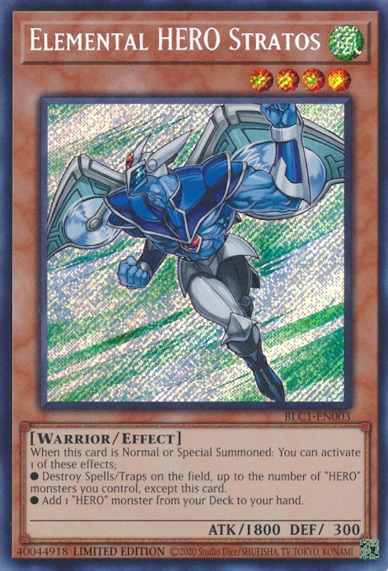 Elemental HERO Stratos [BLC1-EN003] Secret Rare | Gam3 Escape