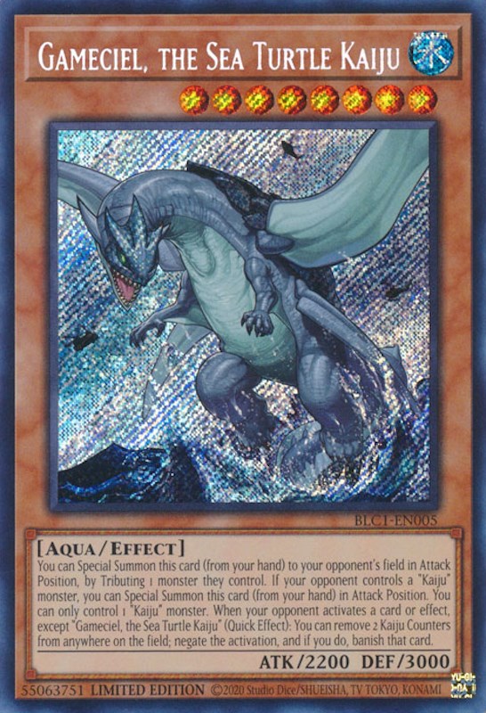 Gameciel, the Sea Turtle Kaiju [BLC1-EN005] Secret Rare | Gam3 Escape