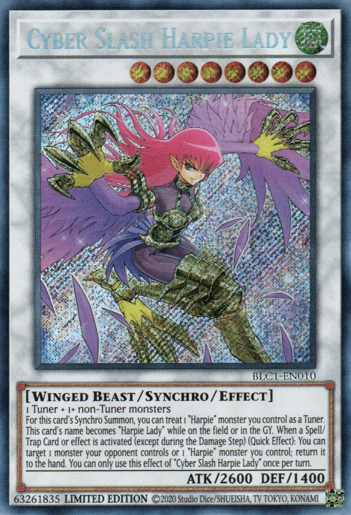 Cyber Slash Harpie Lady [BLC1-EN010] Secret Rare | Gam3 Escape