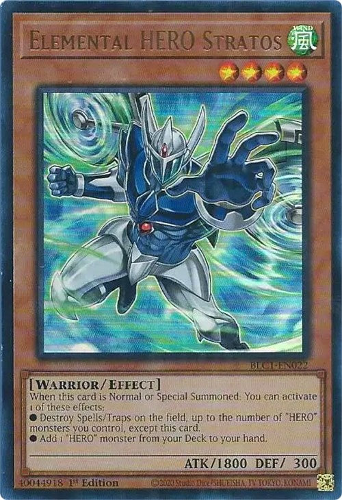 Elemental HERO Stratos (Alternate Art) [BLC1-EN022] Ultra Rare | Gam3 Escape