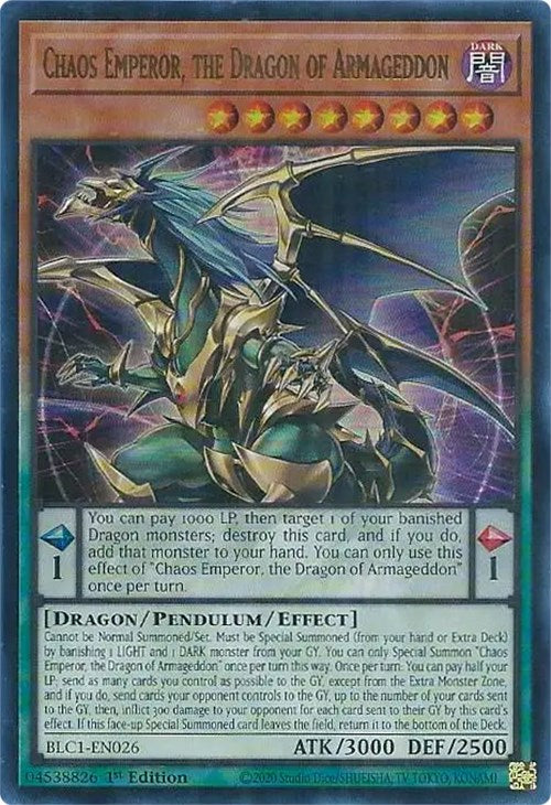 Chaos Emperor, the Dragon of Armageddon [BLC1-EN026] Ultra Rare | Gam3 Escape