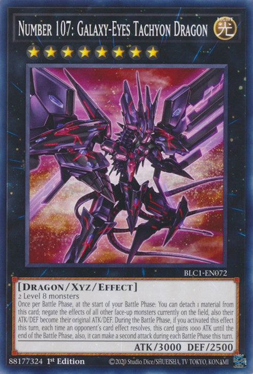 Number 107: Galaxy-Eyes Tachyon Dragon [BLC1-EN072] Common | Gam3 Escape