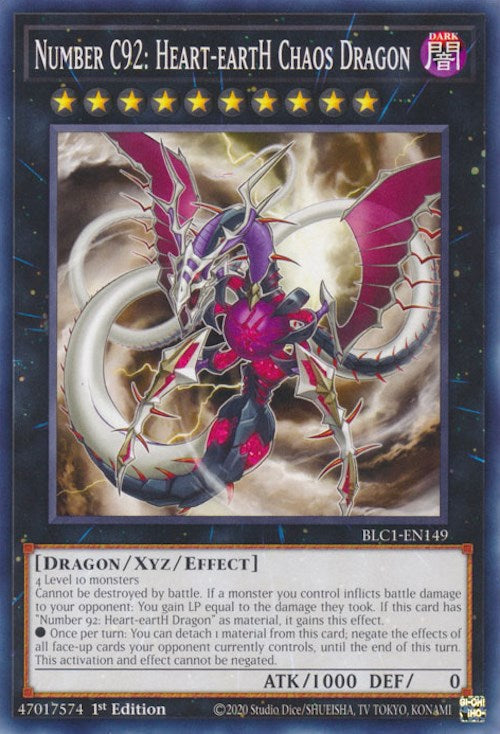 Number C92: Heart-eartH Chaos Dragon [BLC1-EN149] Common | Gam3 Escape