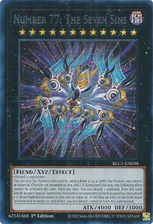 Number 77: The Seven Sins (Silver) [BLC1-EN038] Ultra Rare | Gam3 Escape