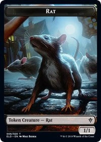 Rat // Food (18) Double-sided Token [Throne of Eldraine Tokens] | Gam3 Escape