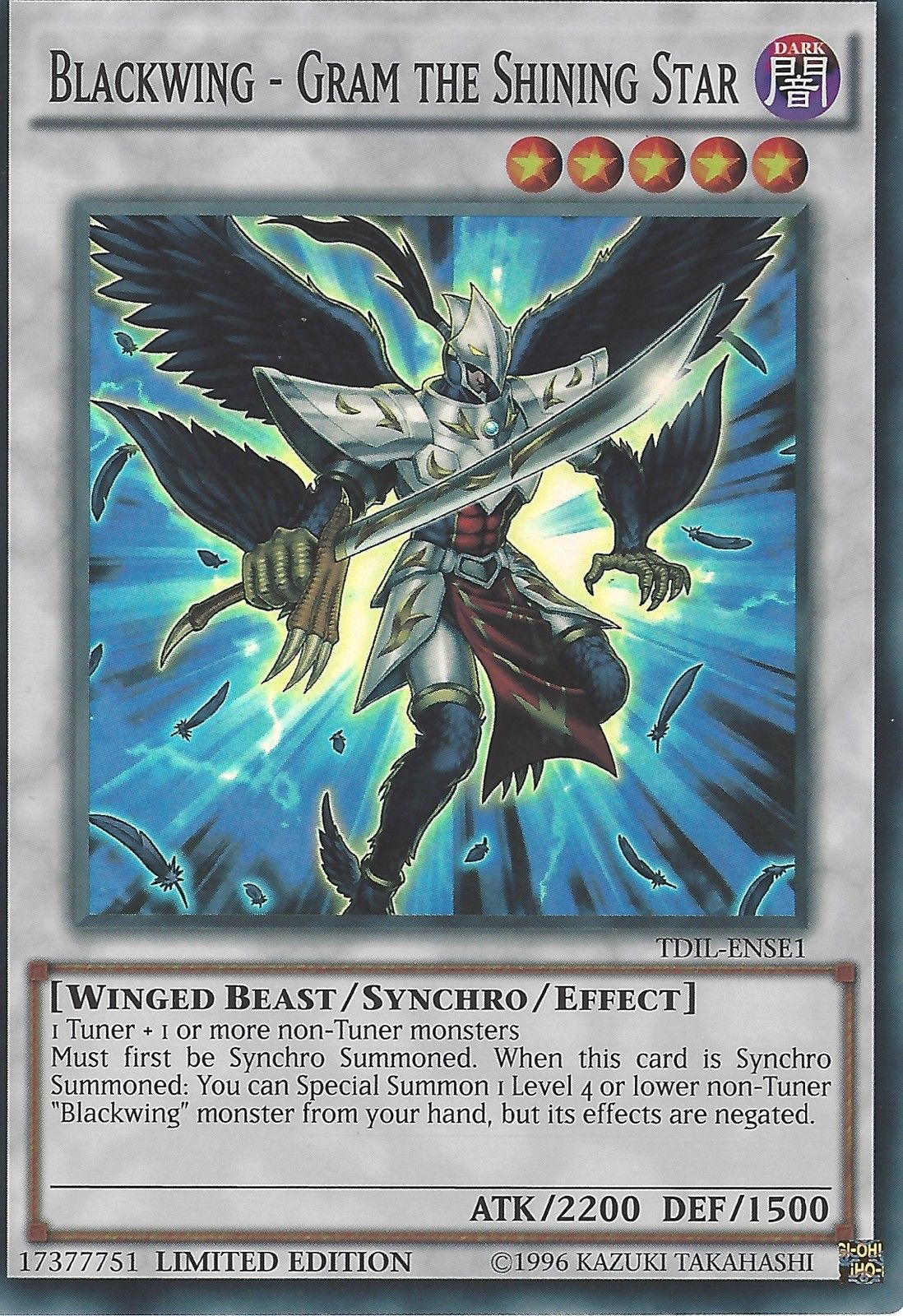 Blackwing - Gram the Shining Star [TDIL-ENSE1] Super Rare | Gam3 Escape