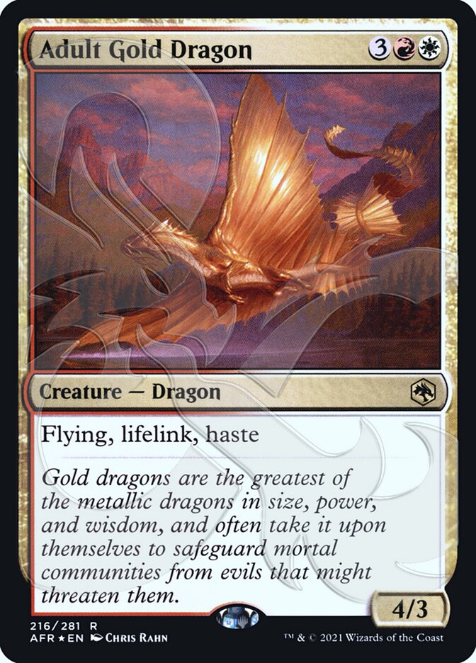 Adult Gold Dragon (Ampersand Promo) [Dungeons & Dragons: Adventures in the Forgotten Realms Promos] | Gam3 Escape