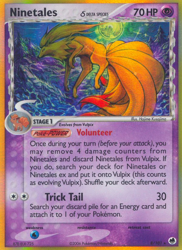 Ninetales (8/101) (Delta Species) [EX: Dragon Frontiers] | Gam3 Escape