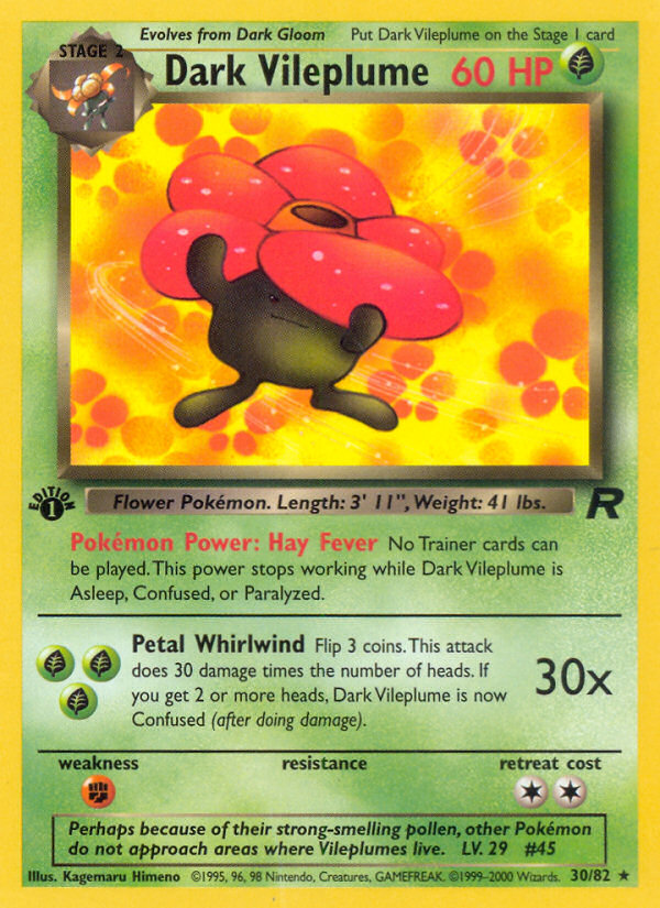 Dark Vileplume (30/82) [Team Rocket 1st Edition] | Gam3 Escape